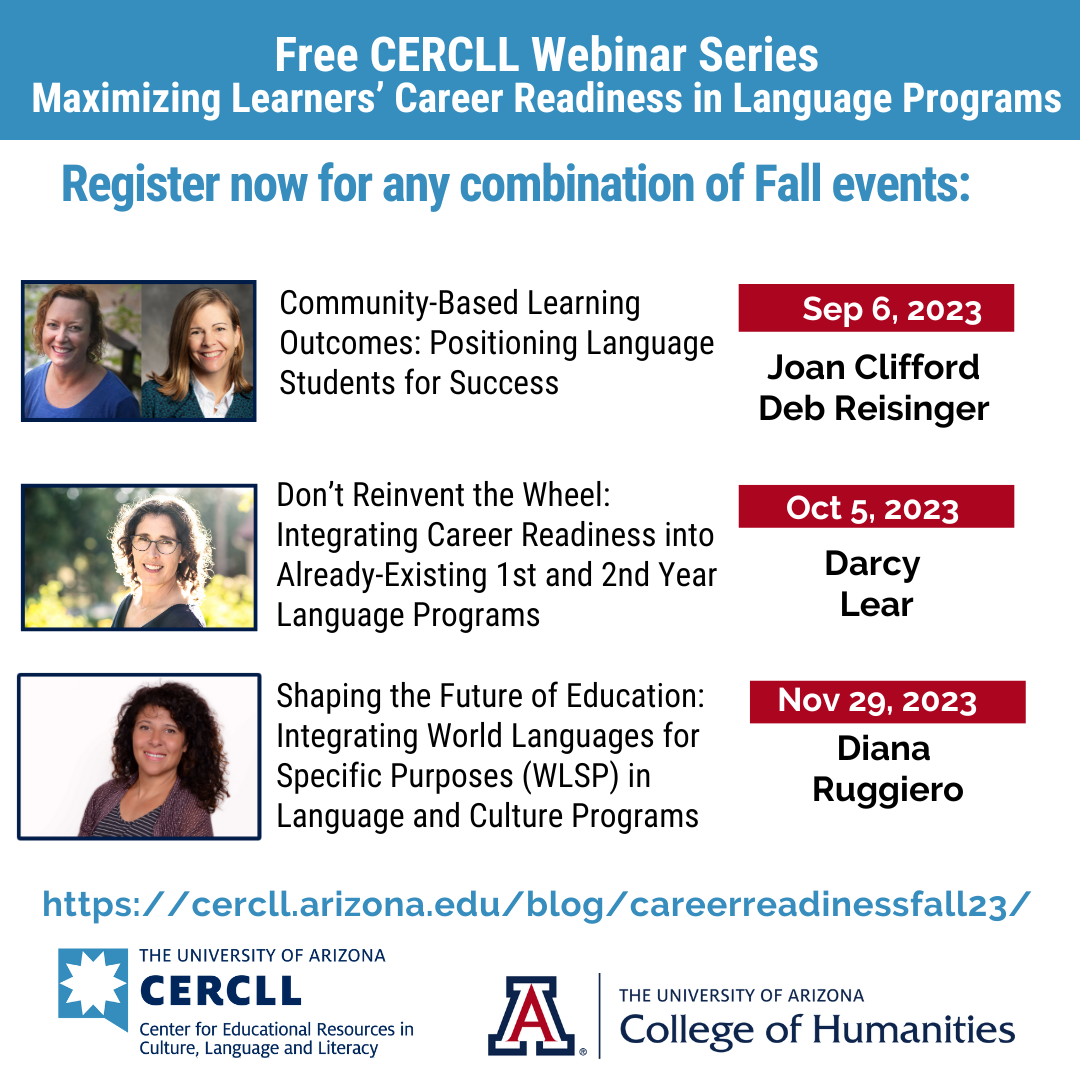 Fall 2023 Webinar Series Recordings: Maximizing Learners’ Career Readiness in Language Programs